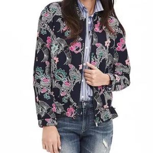 NWOT- BANANA REPUBLIC All Over Bird Print Bomber Jacket
